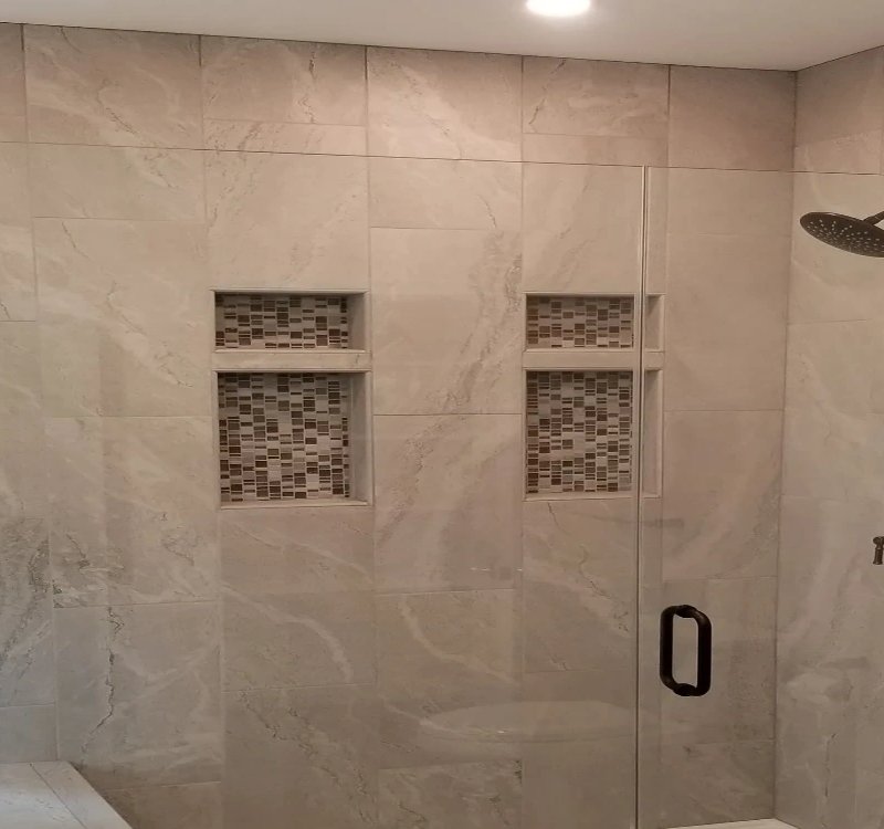 Tiled shower niches